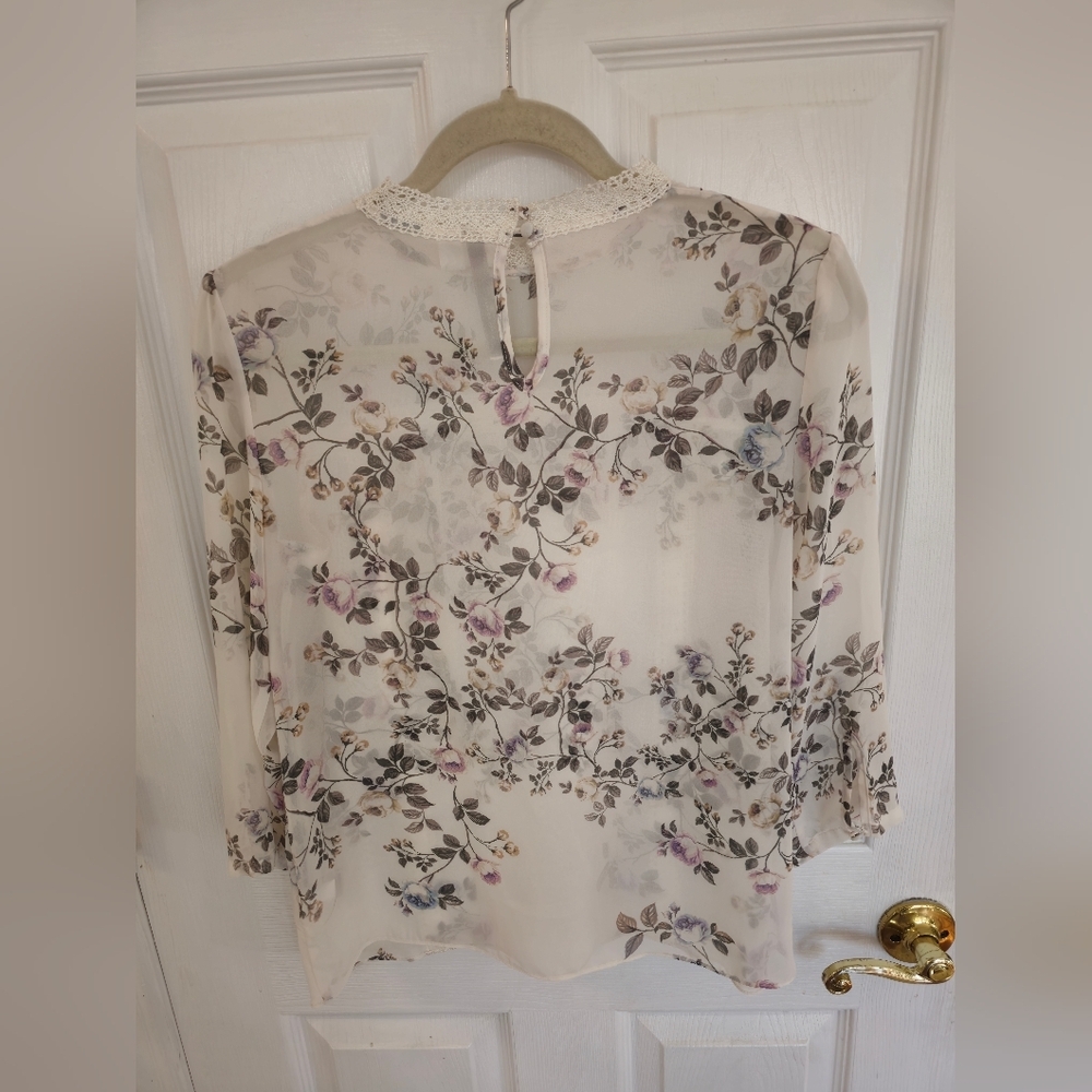 LC Lauren Conrad Runway 2 pc Blouse and Maxi Skirt Set Floral Size Small - Picture 5 of 16